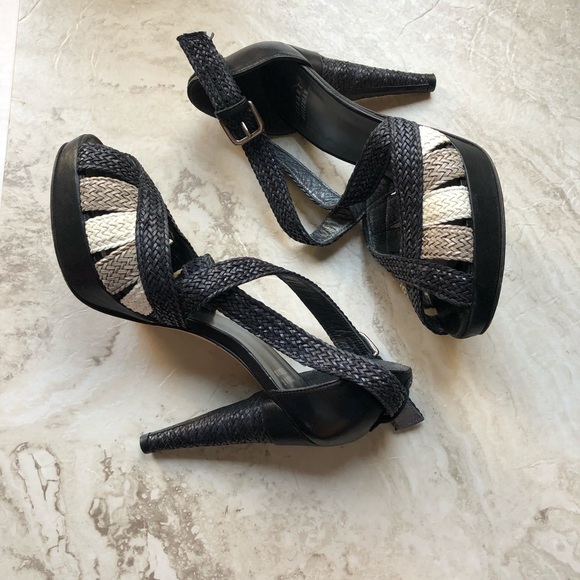 Stuart Weitzman Black Braided Heels - Picture 2 of 8